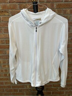 Exofficio White Full-Zip Hooded Jacket